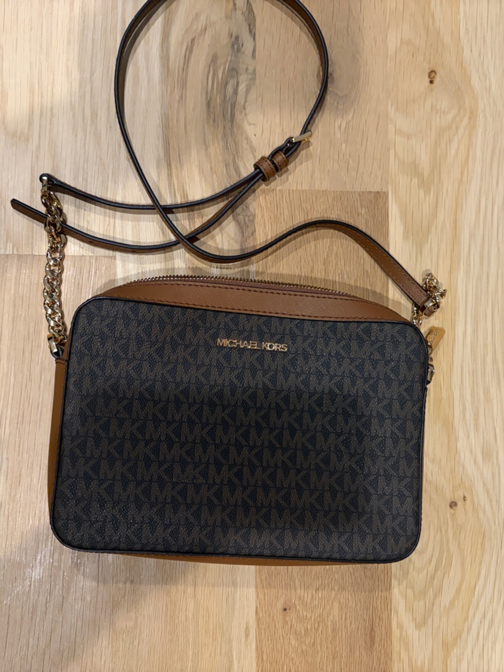 Michael Kors Black & Brown Signature Messenger Bag
